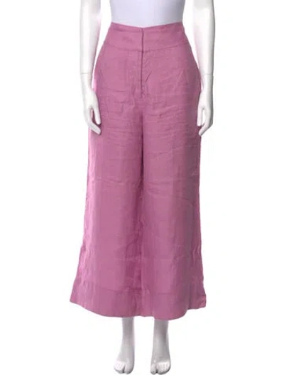 Pre-owned Bondi Born Linen Wide Leg Pants In Pink