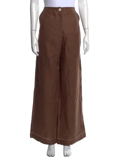 Pre-owned Bondi Born Linen Wide Leg Pants In Pink