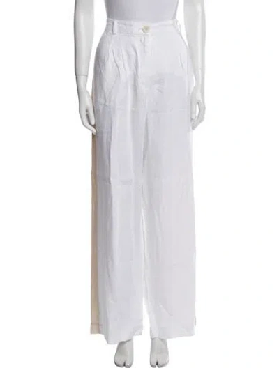 Pre-owned Bondi Born Linen Wide Leg Pants In White