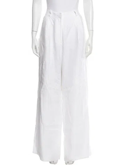 Pre-owned Bondi Born Linen Wide Leg Pants In White