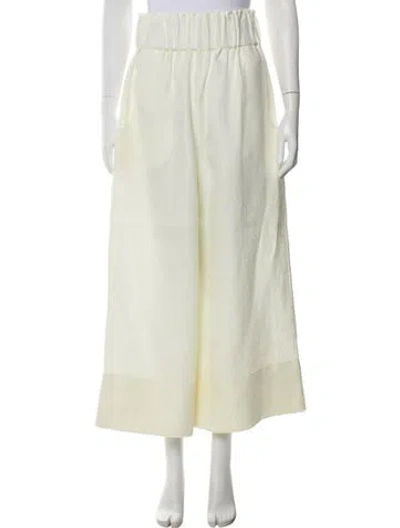 Pre-owned Bondi Born Linen Wide Leg Pants In Yellow