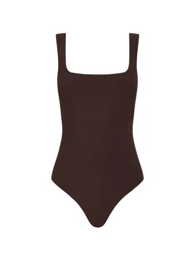 Bondi Born Mackinley Square-neck Swimsuit In Brown
