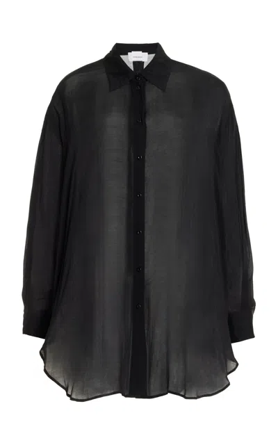 Bondi Born Mali Oversized Sheer Chiffon Shirt In Black