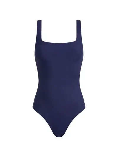 Bondi Born Margot Square-neck Swimsuit In Blue