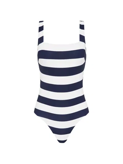 Bondi Born Margot Striped Swimsuit In Black