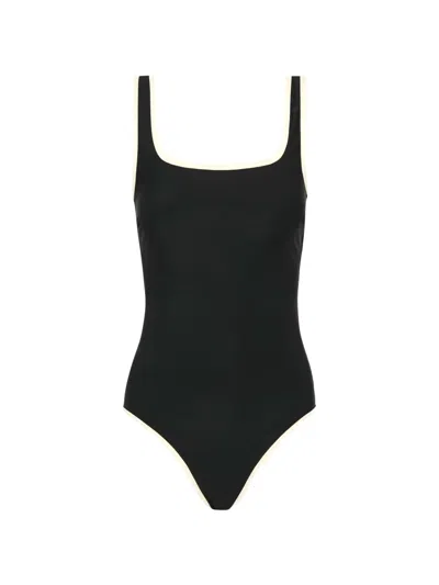 Bondi Born Mckenna Contrast-trim Swimsuit In Black