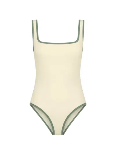 Bondi Born Mckenna Contrast-trim Swimsuit In Brown
