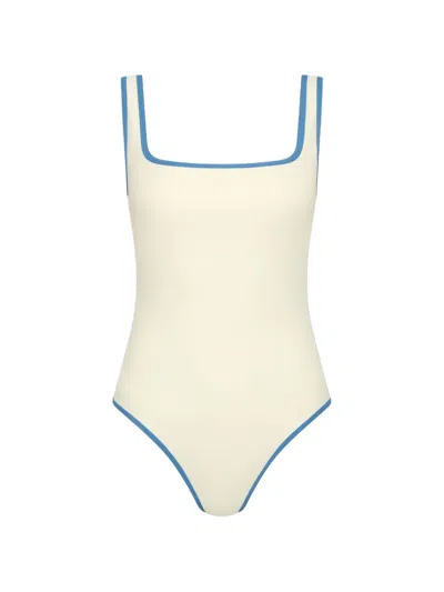 Bondi Born Mckenna Contrast-trim Swimsuit In Neutral