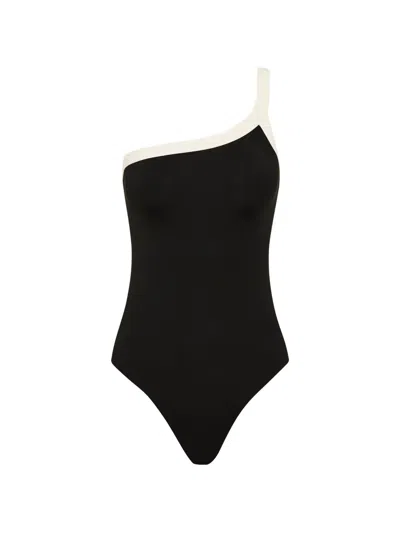 Bondi Born Nicky One-shoulder Swimsuit In Black