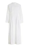 Bondi Born Nikko Pleated Organic Linen Maxi Dress In White