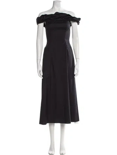 Pre-owned Bondi Born Off-the-shoulder Midi Length Dress In Gray