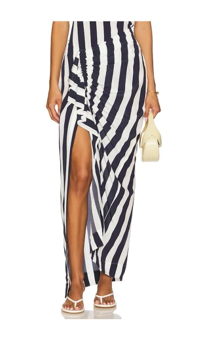 Bondi Born Orta Silk Draped Skirt In Black