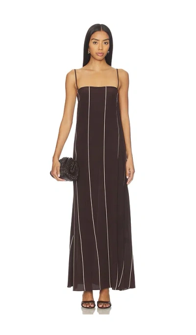Bondi Born Orta Silk Slip Dress In Brown