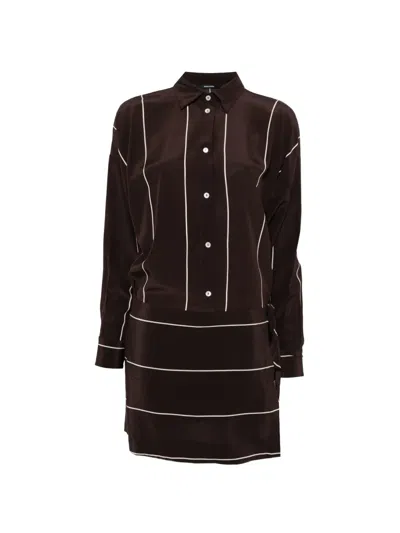 Bondi Born Orta Striped Shirt Dress In Brown
