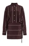 Bondi Born Orta Silk Wrap Mini Dress In Brown