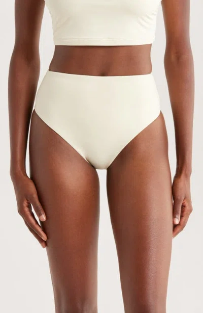 Bondi Born Poppy High Waist Bikini Bottoms In Neutral