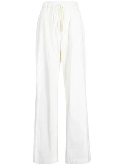 Bondi Born Portici Cotton Wide-leg Drawstring Pants In Pearl