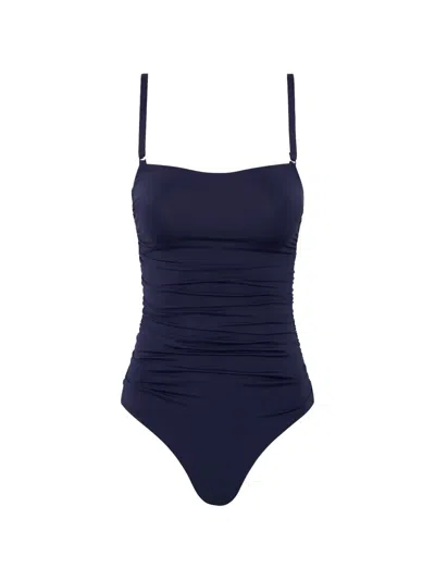 Bondi Born Raya Gathered Swimsuit In Blue