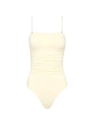 Bondi Born Raya Ruched Swimsuit In Yellow