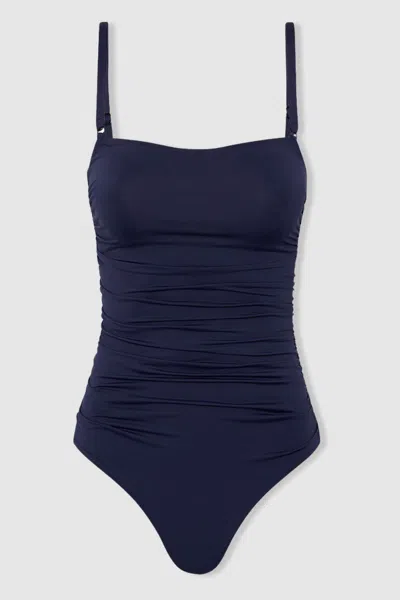 Bondi Born Removable Strap Bandeau Swimsuit In Navy