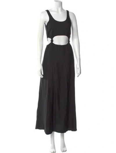 Pre-owned Bondi Born Scoop Neck Long Dress In Black