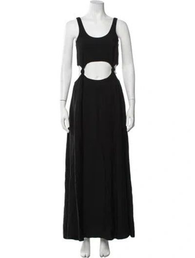 Pre-owned Bondi Born Scoop Neck Long Dress In Black