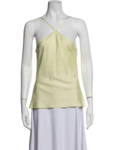 Pre-owned Bondi Born Silk Halterneck Top In Yellow