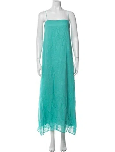 Pre-owned Bondi Born Silk Long Dress In Green