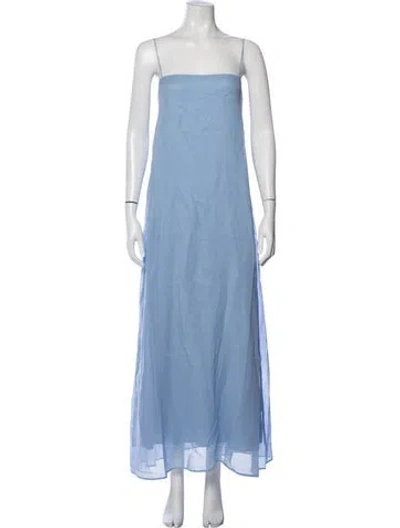 Pre-owned Bondi Born Silk Long Dress W/ Tags In Blue