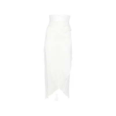 Bondi Born Ruffled Midi Skirt In White