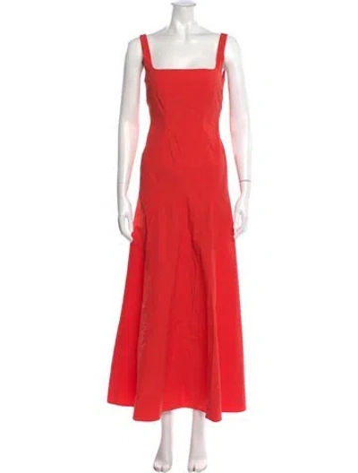 Pre-owned Bondi Born Square Neckline Long Dress In Orange