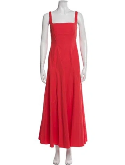 Pre-owned Bondi Born Square Neckline Long Dress W/ Tags In Orange