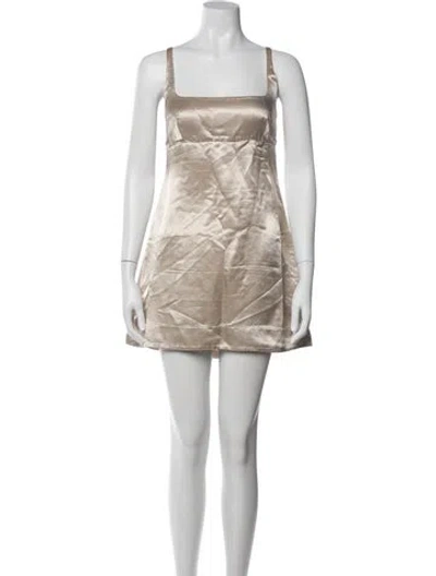 Pre-owned Bondi Born Square Neckline Mini Dress In Neutral