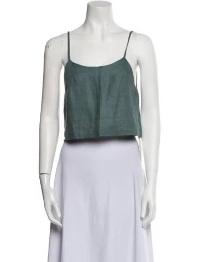 Pre-owned Bondi Born Square Neckline Sleeveless Crop Top In Green