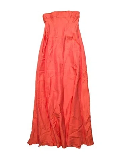 Pre-owned Bondi Born Strapless Long Dress In Orange