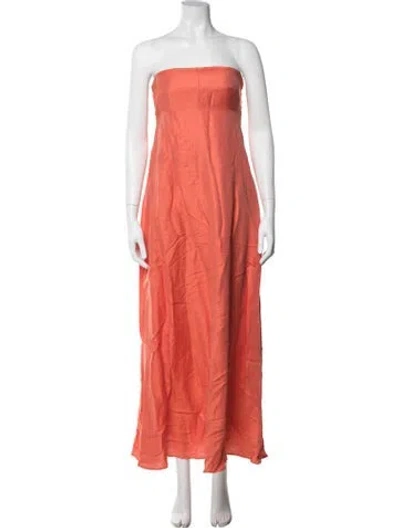 Pre-owned Bondi Born Strapless Long Dress In Orange