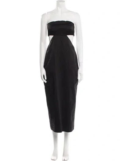 Pre-owned Bondi Born Strapless Midi Length Dress In Black