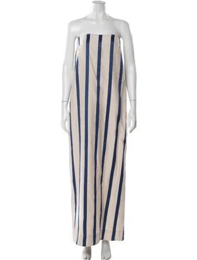 Pre-owned Bondi Born Striped Long Dress In Neutral