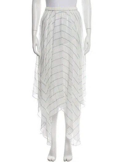 Pre-owned Bondi Born Striped Long Skirt W/ Tags In White