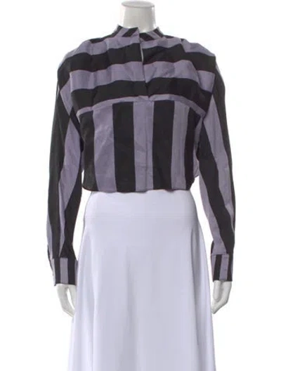 Pre-owned Bondi Born Striped Long Sleeve Top In Purple