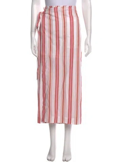 Pre-owned Bondi Born Striped Midi Length Skirt In Pink