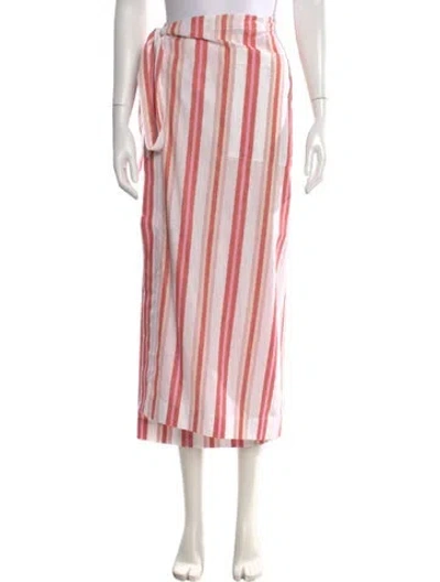 Pre-owned Bondi Born Striped Midi Length Skirt In Pink