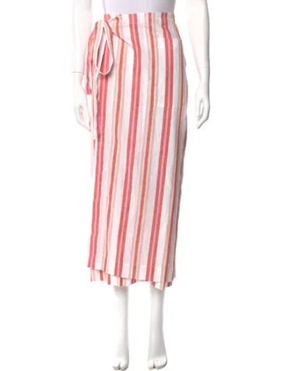 Pre-owned Bondi Born Striped Midi Length Skirt W/ Tags In Pink