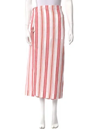 Pre-owned Bondi Born Striped Midi Length Skirt W/ Tags In Pink