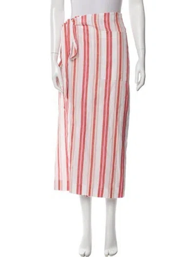 Pre-owned Bondi Born Striped Midi Length Skirt W/ Tags In Pink