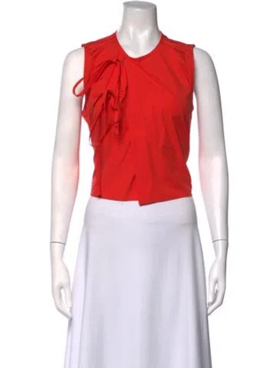 Pre-owned Bondi Born Tie Neck Sleeveless Top In Orange