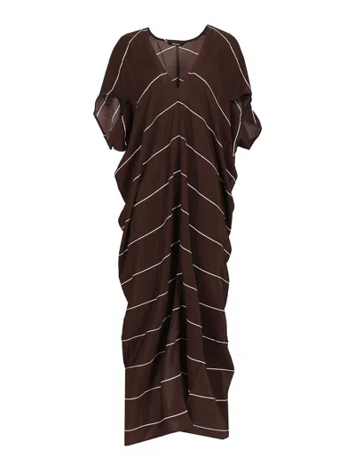 Bondi Born Orta Silk Caftan Dress In Brown