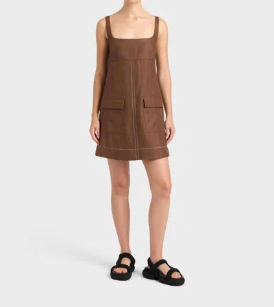 Bondi Born Varenna Mini Dress In Cocoa In Brown