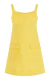 Bondi Born Varenna Organic Linen Mini Dress In Yellow
