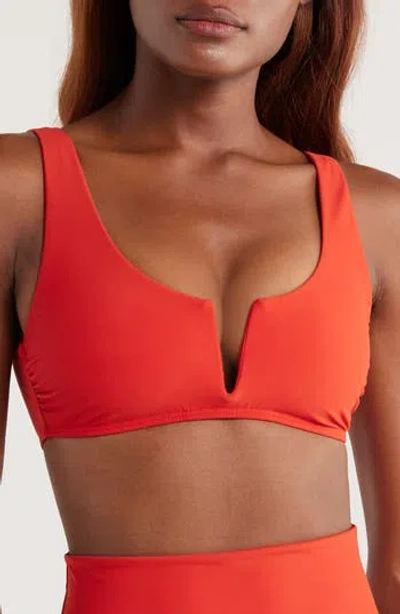 Bondi Born Verona Notched Bikini Top In Orange